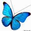 Real Morpho Rhetenor Butterfly Wing Necklace – Bold Fashion Jewelry for Trendy Women