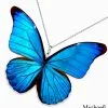 Real Morpho Rhetenor Butterfly Wing Necklace – Bold Fashion Jewelry for Trendy Women