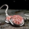 Handmade Pink Sparkle Chip Earrings – Unique Artisan Jewelry for Business Gifts