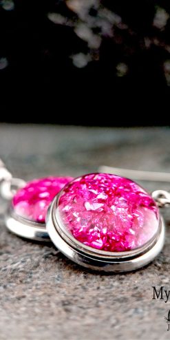 Blush Sparkle Chip Earrings – Handmade Jewelry for Wholesale & Resellers