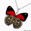 Callicore Cyllene butterfly wing necklace – real handmade jewelry for nature lovers