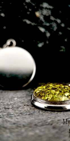 corporate event gift olive green sparkle earrings handmade closeup3