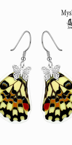 Custom Business Gifts – Papilio Demoleus Butterfly Wing Earrings – Unique Handmade Jewelry - Image 2