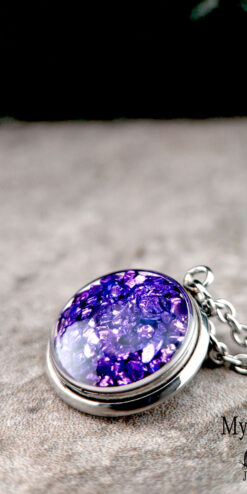 Dainty Sparkle Necklaces – Lightweight & Fashionable Purple Chips Pendant – Trendy Jewelry - Image 2