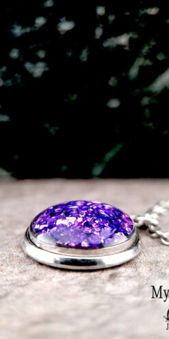 Dainty Sparkle Necklaces – Lightweight & Fashionable Purple Chips Pendant – Trendy Jewelry - Image 3