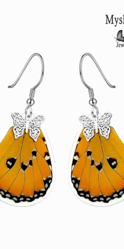 Elegant Butterfly Earrings for Conferences & Special Occasions – Danaus Chrysippus Wing Jewelry - Image 2