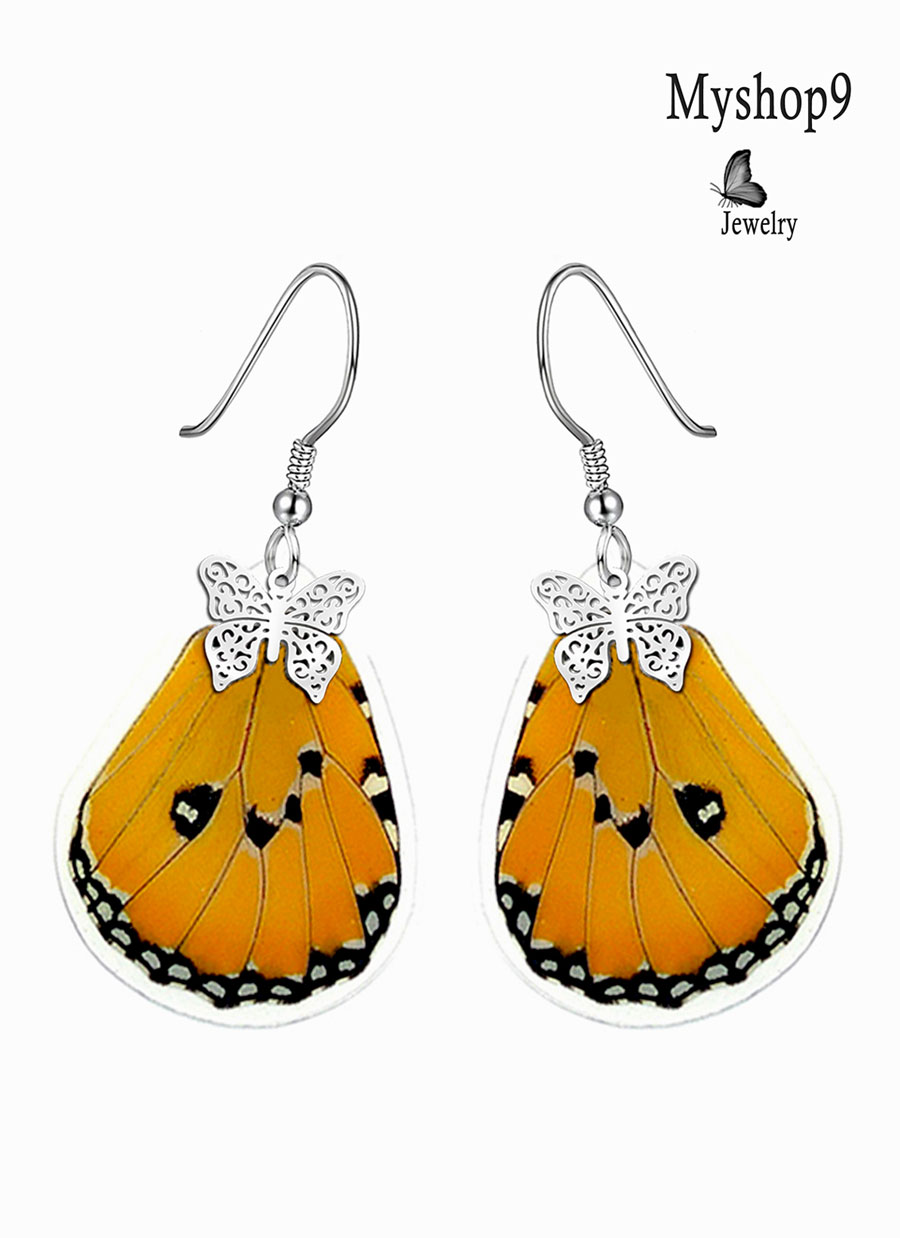 Elegant Butterfly Earrings for Conferences & Special Occasions – Danaus Chrysippus Wing Jewelry - Image 2