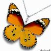 Danaus Chrysippus butterfly wing necklace for wholesale and boutique resale