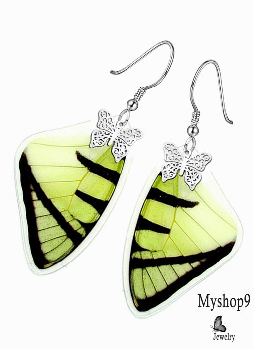 Handmade Pathysa Agetes butterfly wing earrings – delicate and ethereal nature-inspired jewelry.