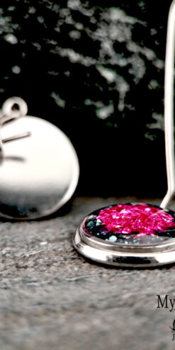 handmade sparkle earrings blush ink blue chips corporate gifting closeup3