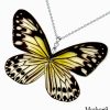 Wholesale Ideopsis Gaura butterfly necklace – real wing jewelry for resellers and gift shops