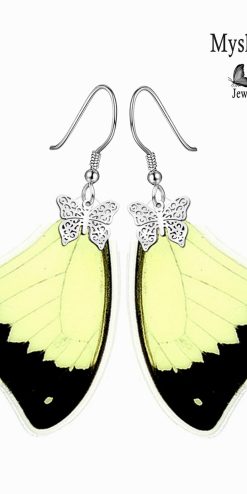 papilio dardanus wholesale butterfly earrings eco jewelry closeup