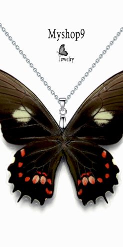 papilio isidorus handcrafted butterfly necklace closeup