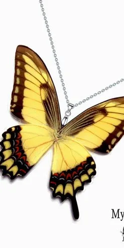 Papilio Lycophron butterfly necklace – Handcrafted jewelry for boutique gift shops
