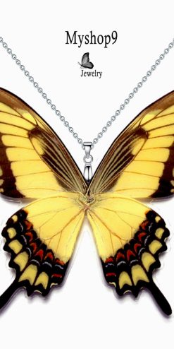 papilio lycophron butterfly necklace handcrafted gift shop jewelry closeup