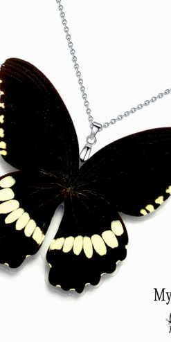 Papilio Polytes butterfly necklace – nature-inspired handmade gift for events and corporate occasions