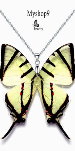 pathysa agetes butterfly necklace handmade boutique closeup