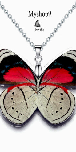perisama butterfly natural jewelry necklace closeup