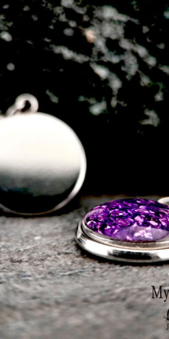 trendy deep purple sparkle chip earrings fashion jewelry closeup3