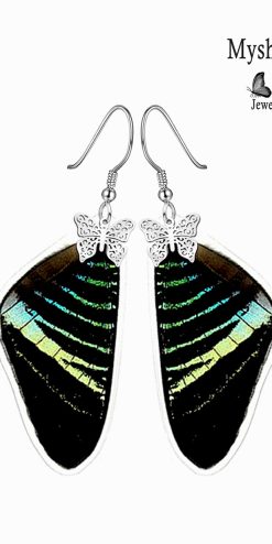 urania leilus sustainable handmade earrings closeup