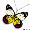 Wholesale Delias Hyparete butterfly wing necklace for gift shops and resellers