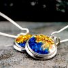 Handmade Sparkle Earrings – Gold & Blue Chips – Wholesale Jewelry for Retailers and Boutiques