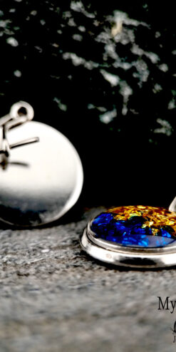 wholesale sparkle earrings gold blue chips bulk closeup3