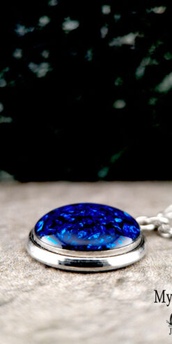 wholesale sparkle jewelry deep blue chips necklace handmade bulk closeup3