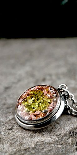 wholesale sparklechip olive green pink necklaces bulk pack closeup1