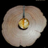 Boho Hebomoia glaucippe butterfly wing necklace 20mm, handmade glass lens pendant, eco-friendly nature-inspired jewelry