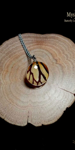 Handmade monarch butterfly wing pendant, 20mm glass lens necklace, bulk jewelry for craft sellers and nature-inspired collections