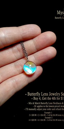 fine real wing butterfly necklace blue morpho iridescent pendant nature jewelry 1