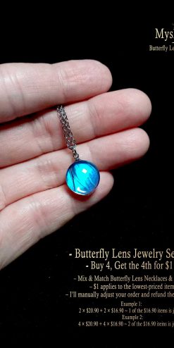 handmade blue morpho butterfly necklace real wing artisan elegant gift 1