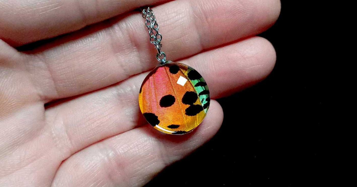 Handmade glass lens butterfly wing jewelry by Myshop9